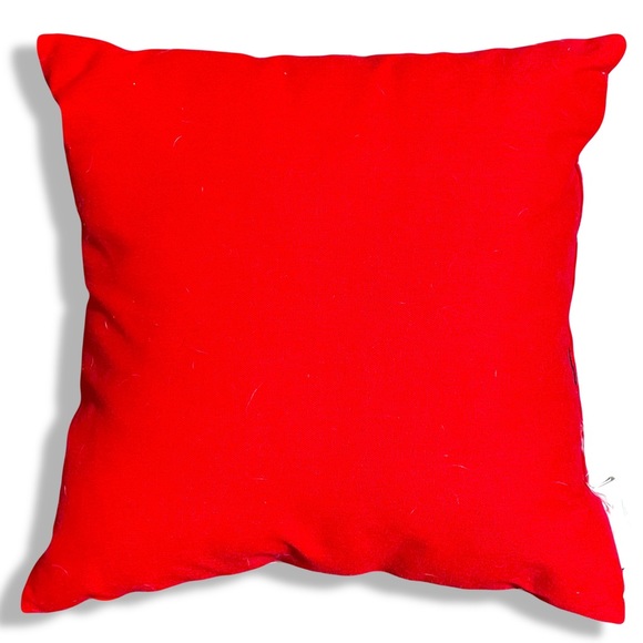 Holiday Frenchie Embroidered Pillow ◈ Plaid Beanie Winter - Picture 2 of 3